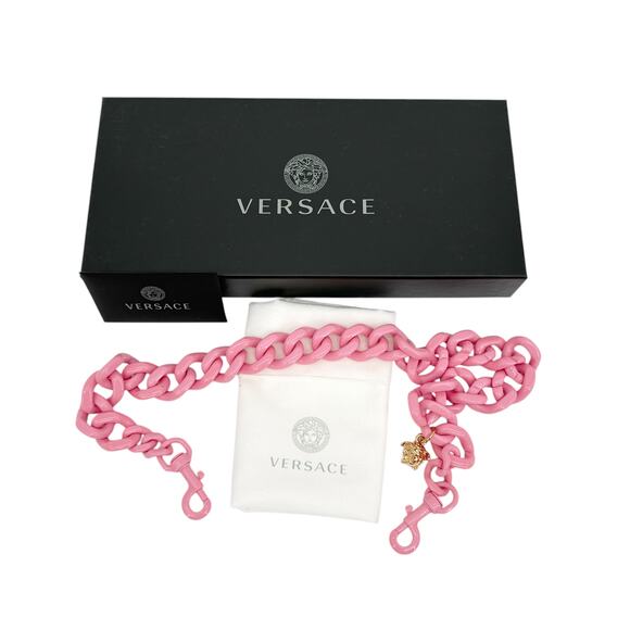 VERSACE La Medusa Chain Shoulder Strap || Baby Pink - Picture 3 of 10